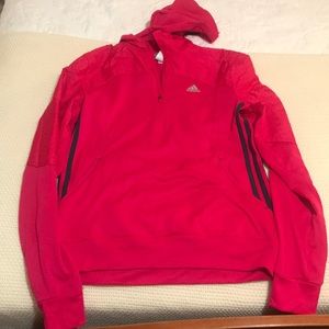 Adidas Quarter Zip Running Sweatshirt with Hood